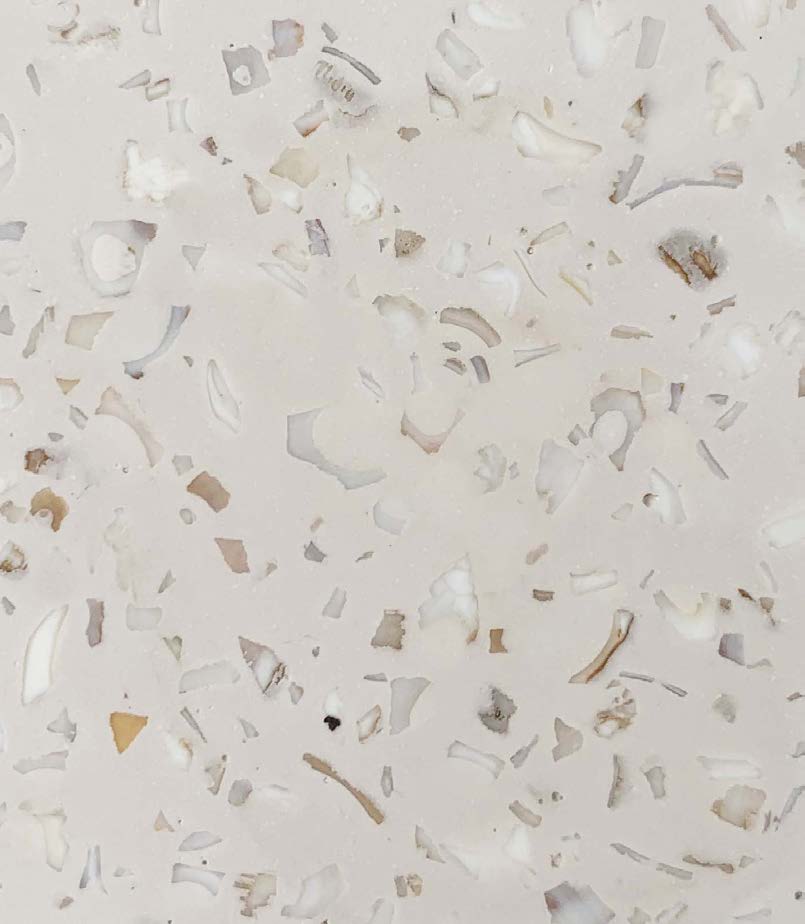 a close up of Spared material with shell waste