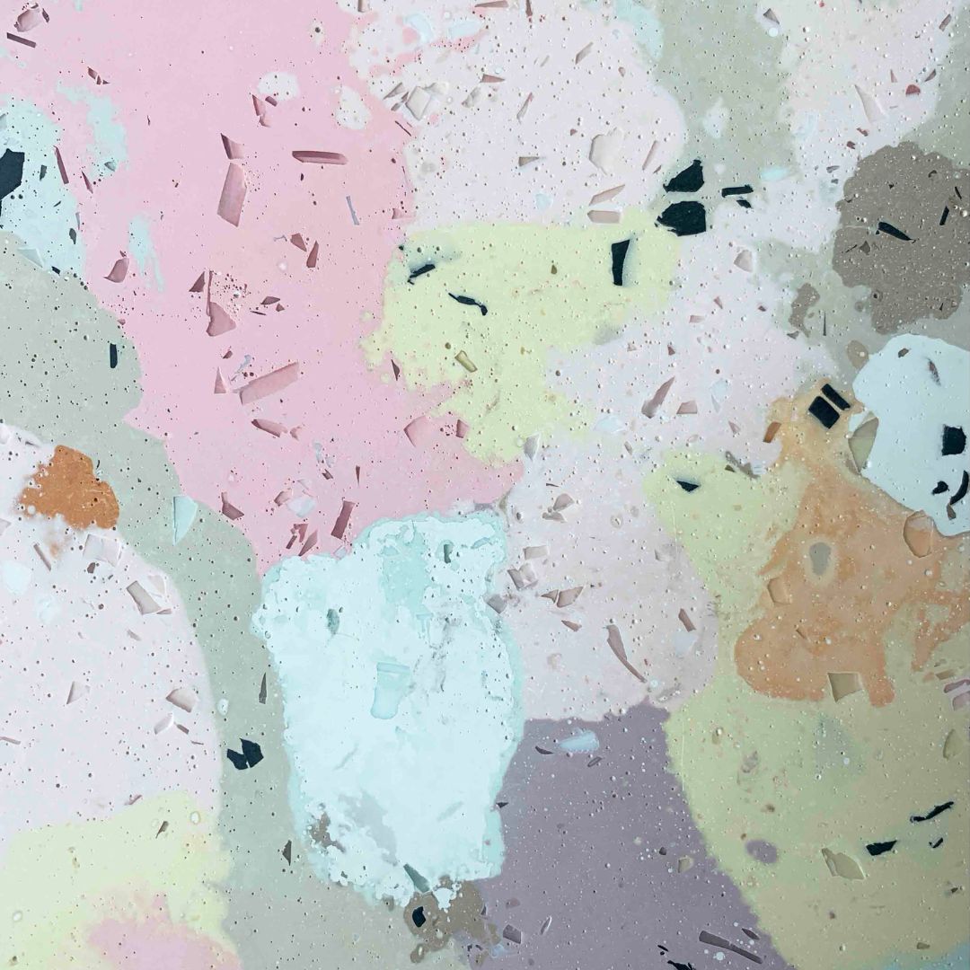 a close up of a recycled surface