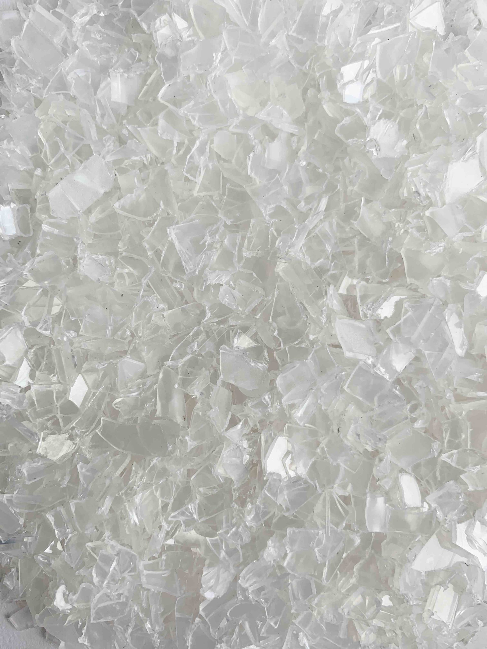 a pile of chipped plastic waste