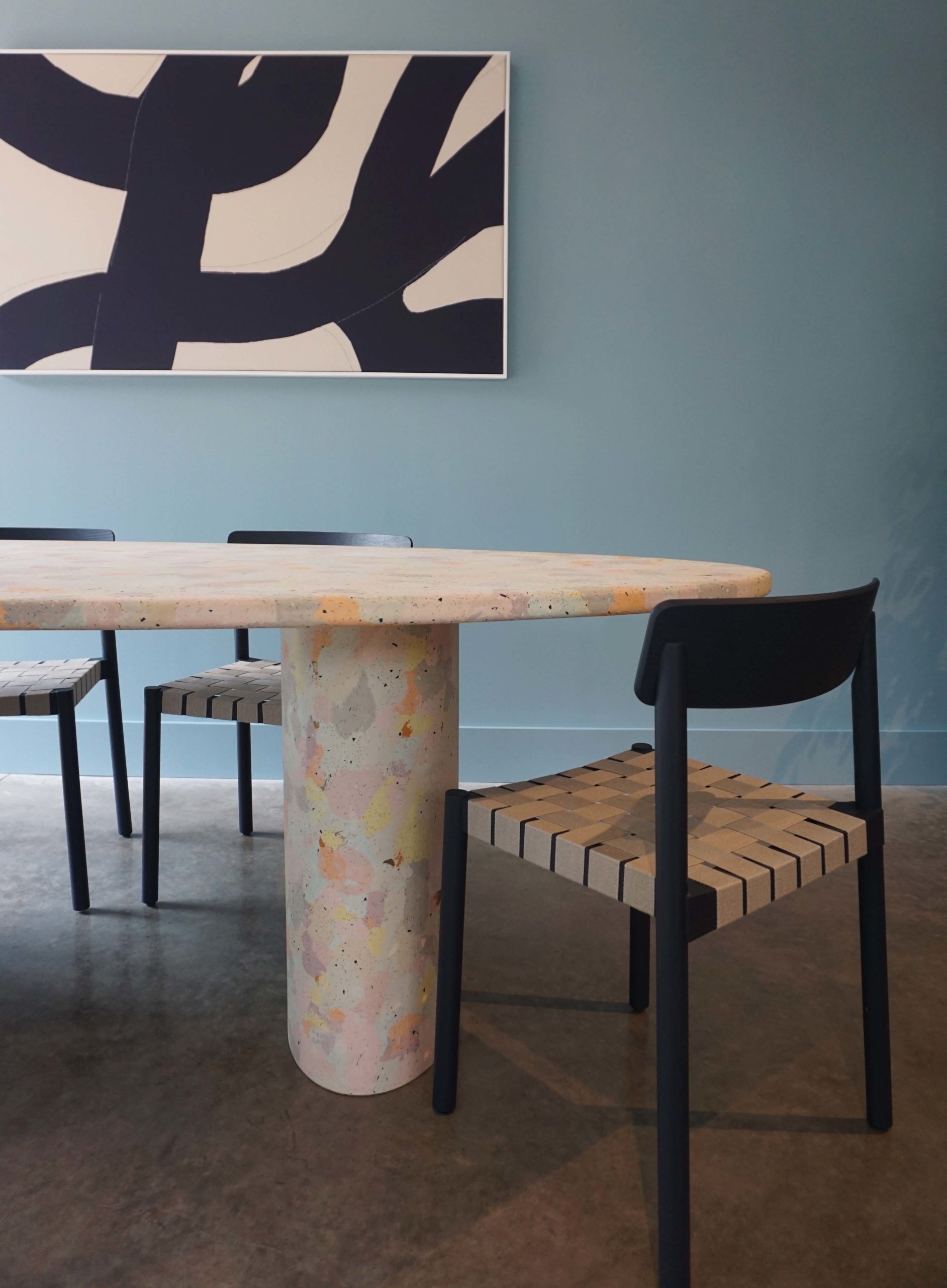 recycled plastic table pastel colours