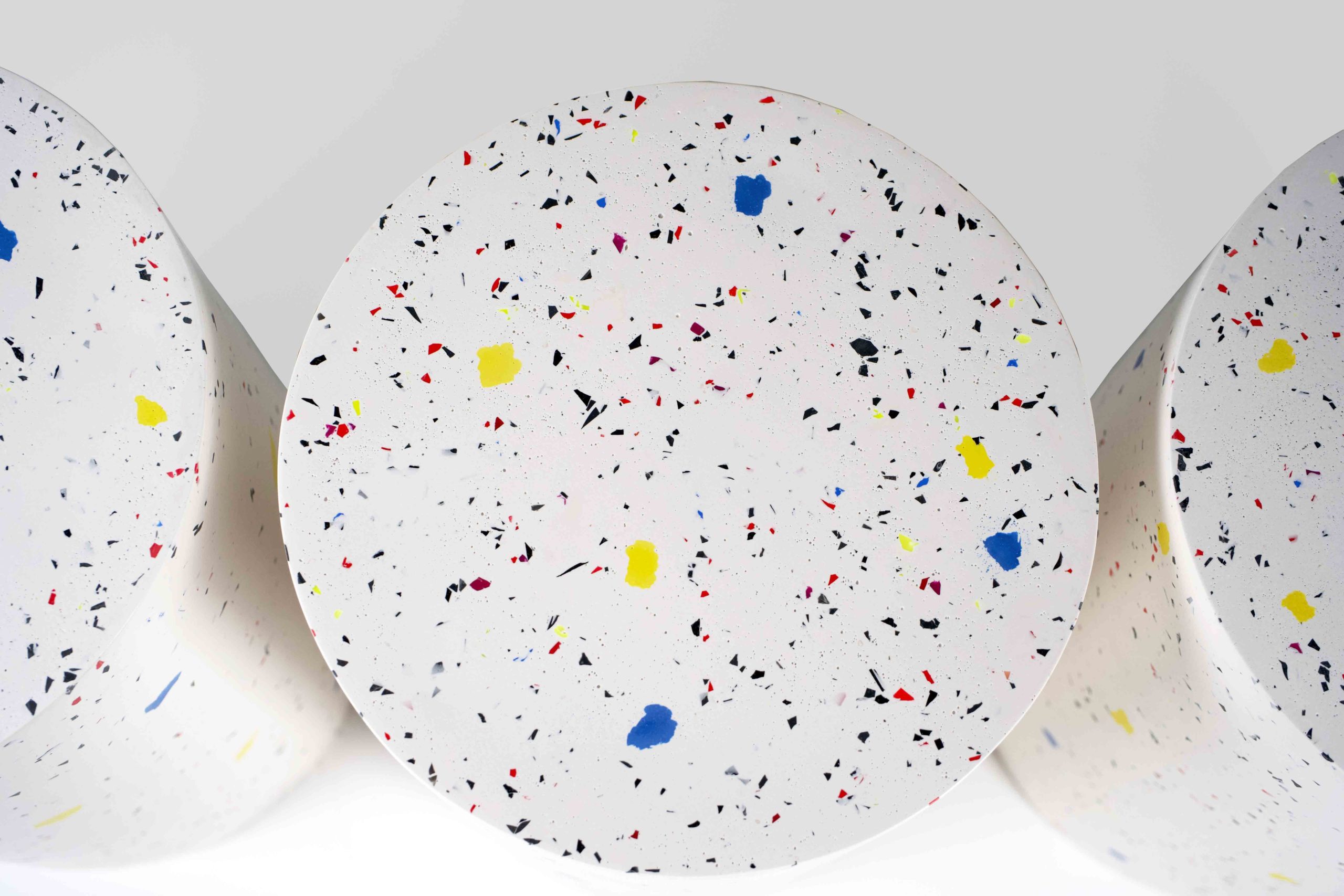 a close up of a Spared Tables made from Plastic waste