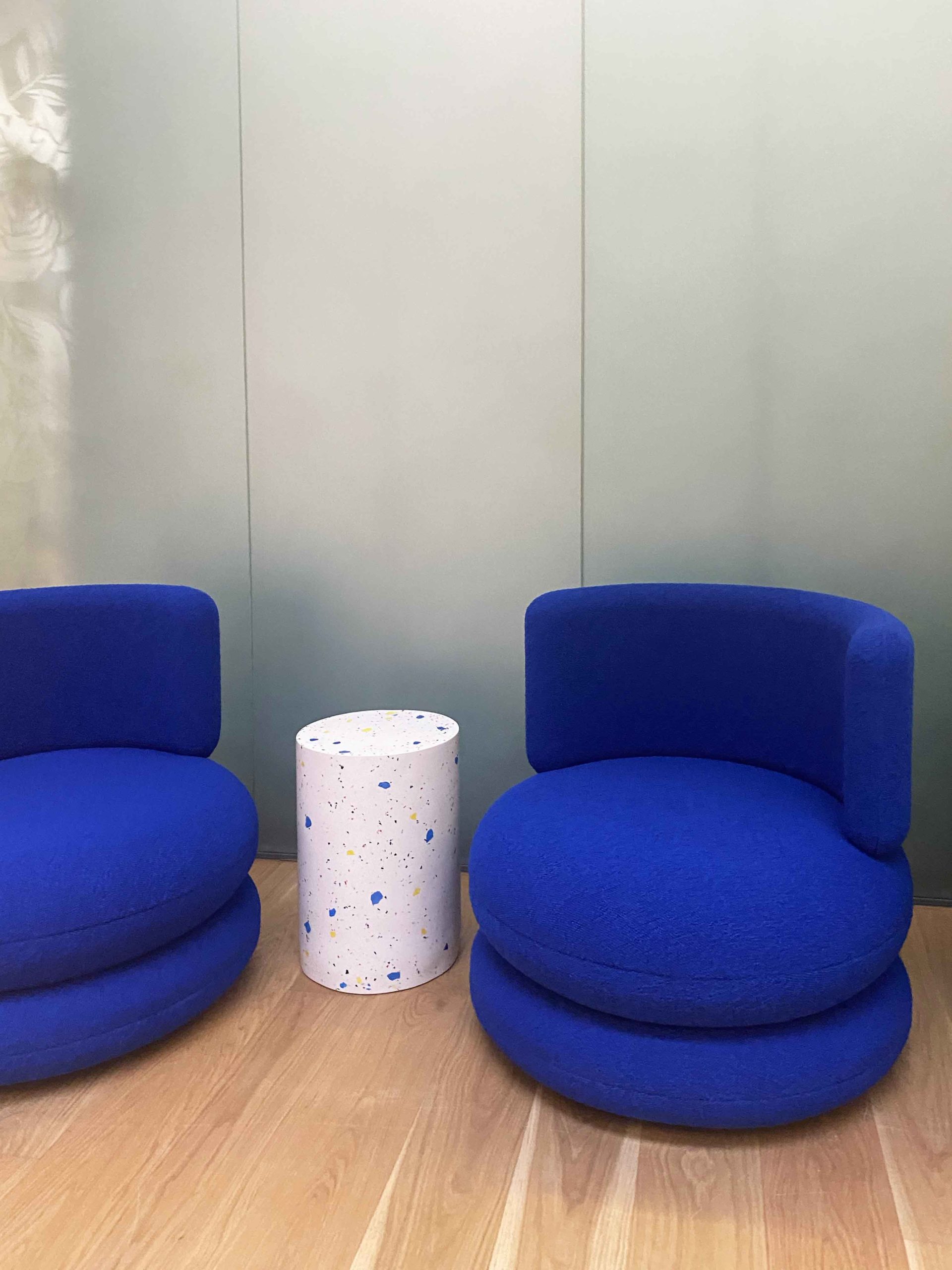 Side table made from plastic waste by Spared