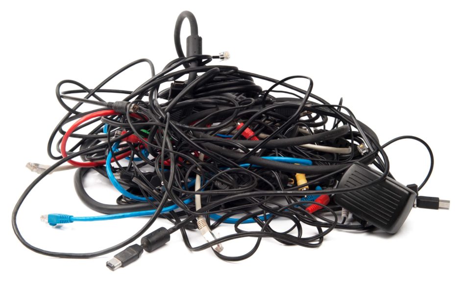 Heap of computer cables